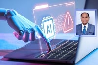 AI tidak akan mengambil alih peranan pensyarah yang sebenar. Yang akan membezakan seorang graduan pada masa hadapan bukanlah kemampuannya menghasilkan jawapan menggunakan AI, tetapi kebolehannya berfikir secara kritis, membuat pertimbangan yang beretika dan memimpin masyarakat dengan hikmah. Itulah nilai yang tidak mampu dijana oleh mana-mana algoritma, walau secanggih mana sekalipun. Foto: Canva. Gambar kecil: Shafry 