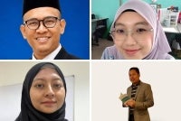 Dari kiri (atas) Muhammad Zulhusnie dan Nur Hasya Athirah manakala dari kiri (bawah) Profesor Madya Dr Fatin Aliana dan Ruzain Syukur 