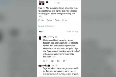 Kisah itu dikongsikan seorang guru menerusi media sosial selepas beliau berdepan situasi seorang pelajar Tingkatan 3 yang tidak dipilih mana-mana rakan untuk menyertai kumpulan ketika diberikan tugasan dalam kelas. 