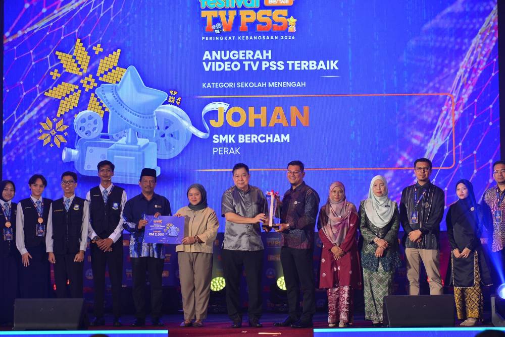 Bagi kategori sekolah menengah, SMK Bercham, Perak muncul sebagai Johan Kategori Video TV PSS Terbaik. FOTO: MOHD HALIM ABDUL WAHID 