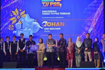 Bagi kategori sekolah menengah, SMK Bercham, Perak muncul sebagai Johan Kategori Video TV PSS Terbaik. FOTO: MOHD HALIM ABDUL WAHID 