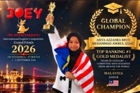 Aisya Azzahra memenangi Gold Medalist bagi kategori 'Grade 2' pada International Joey of English Competition Global Finals 2026.
