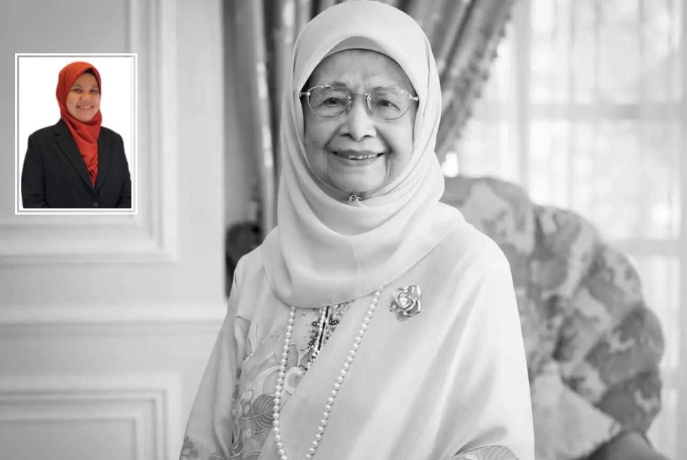 Allahyarhamah Tun Dr Hasmah menghembuskan nafas terakhir pada usia 100 tahun Isnin lalu. Gambar kecil: Dr Siti Aishah 