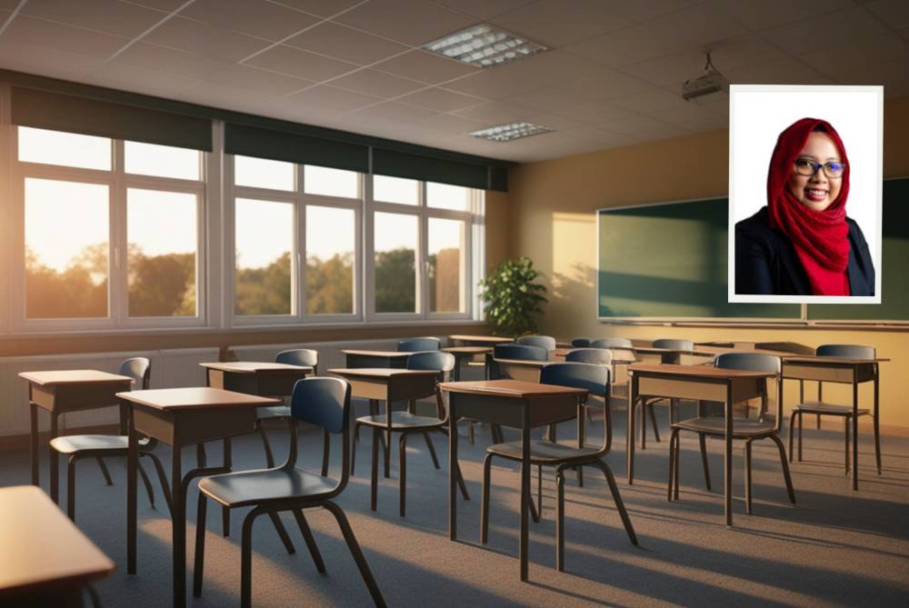 Sekolah yang menerima sedikit aduan tidak semestinya sekolah yang tidak mempunyai masalah. Dalam sesetengah keadaan, angka yang rendah juga boleh menimbulkan satu lagi persoalan: adakah murid benar-benar berasa selamat untuk bercakap? Foto: Canva. Gambar kecil: Dr Mastura