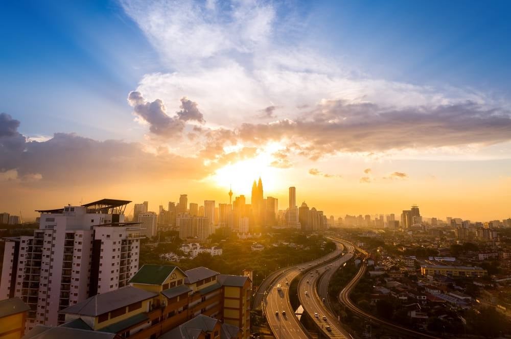 17946788 - dramatic scenery sunset of the city center at kuala lumpur, malaysia, asia