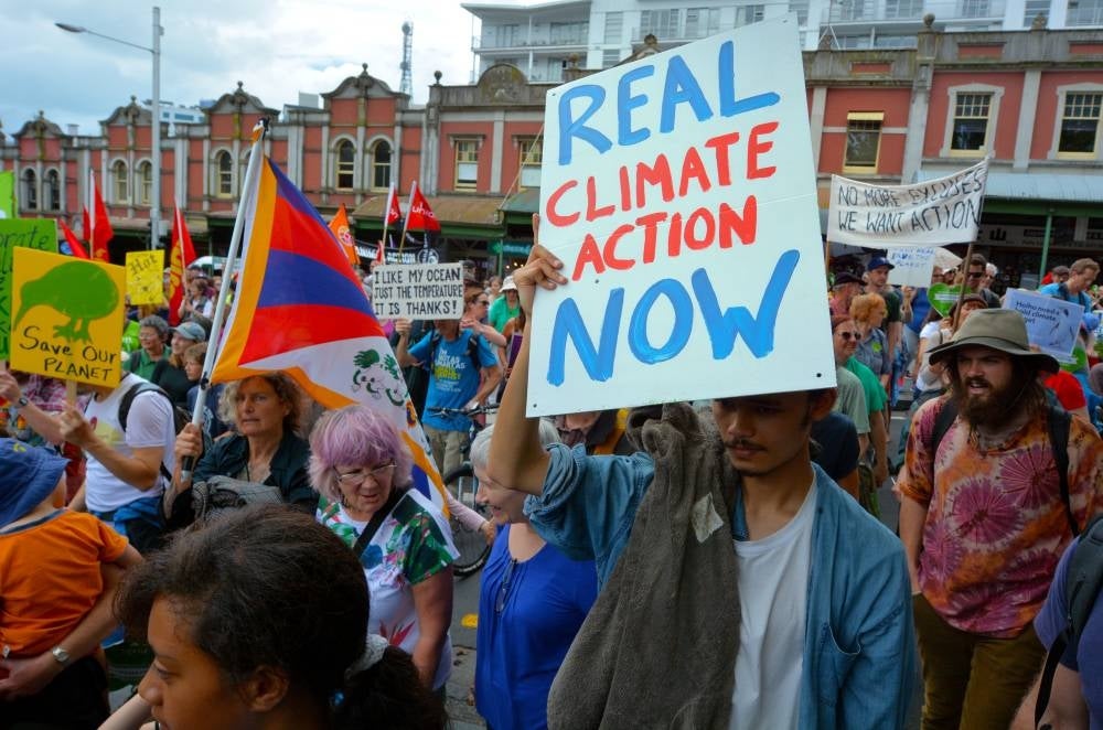Thousands rally for action on climate change around New Zealand a few years back. (Source: 123rf) 