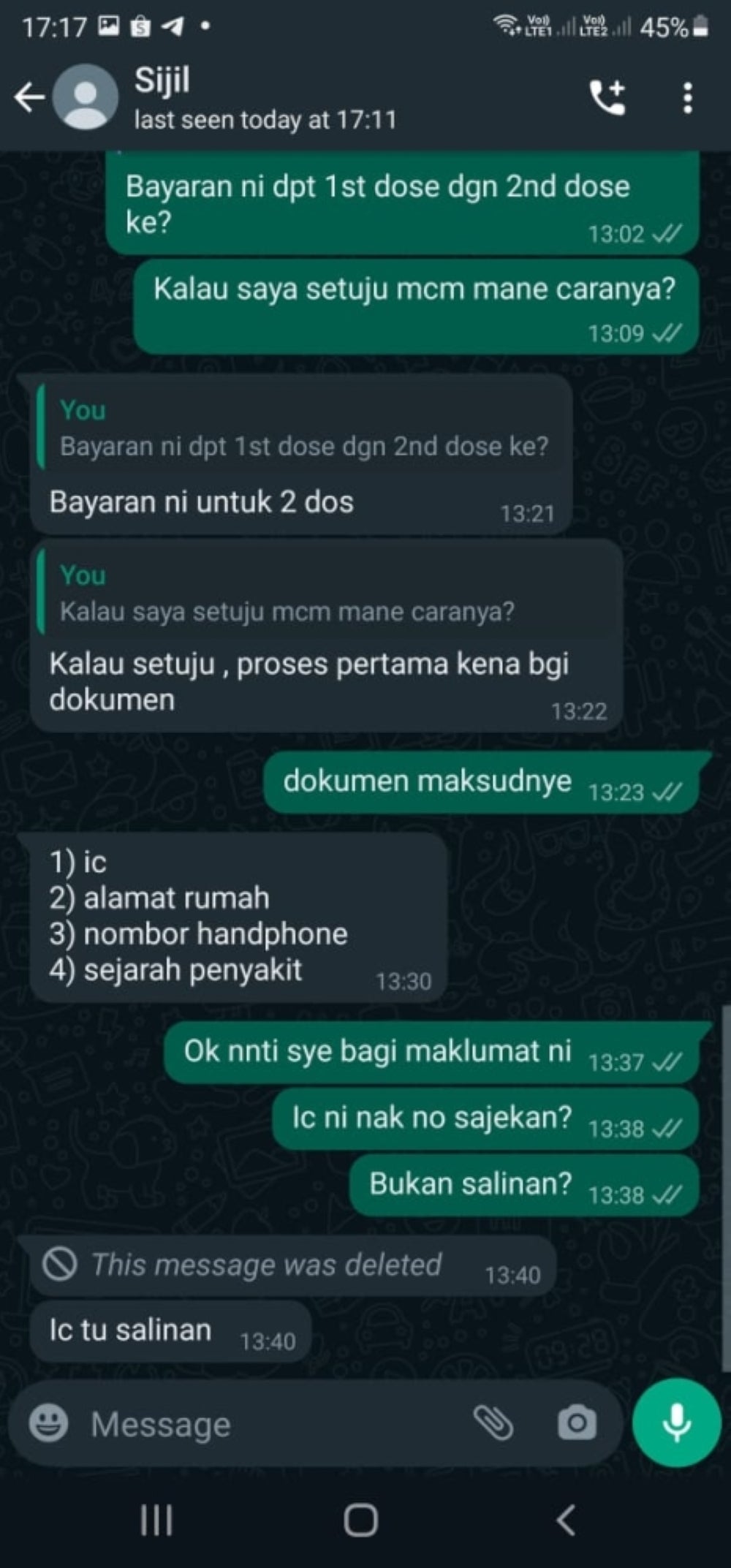 The seller asked for documentation from the reporter to complete the transaction.