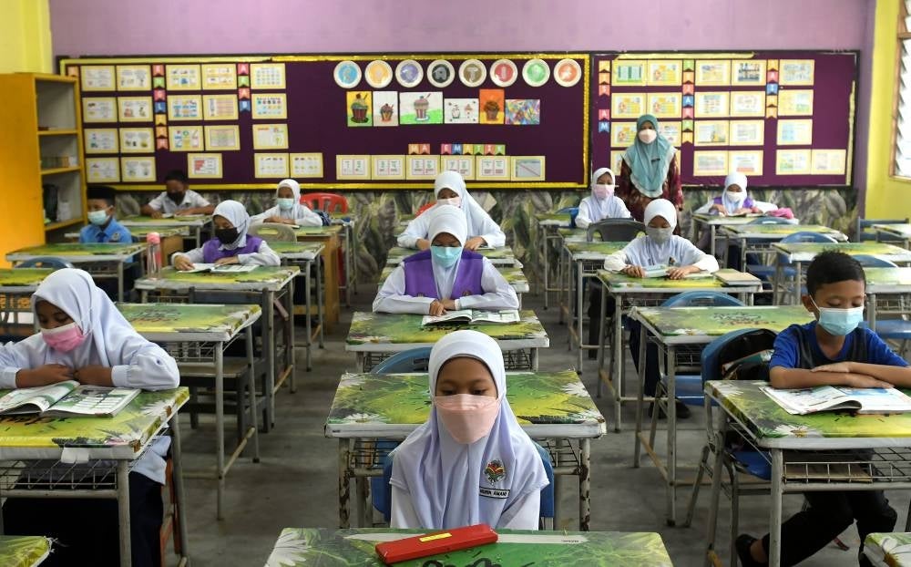 Self test kit will be issued starting Jan 13 to selected primary school students. Bernama Photo.