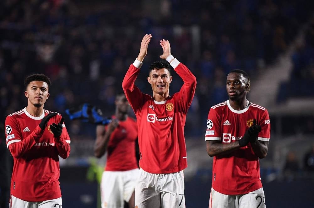 
Ronaldo (centre) greets supporters at the end of the UEFA Champions League match against Atalanta at the Azzurri d’Italia stadium, Bergamo, Italy on Nov 2, 2021. (Source: AFP)
