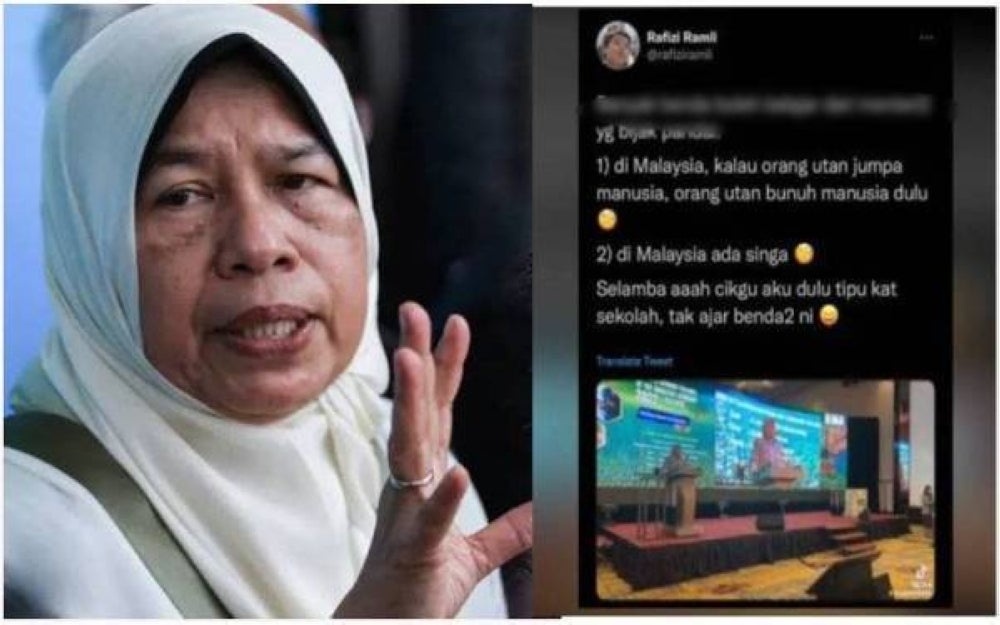 Zuraida received backlash on the internet after being seen in a clip saying orangutans kill humans.
