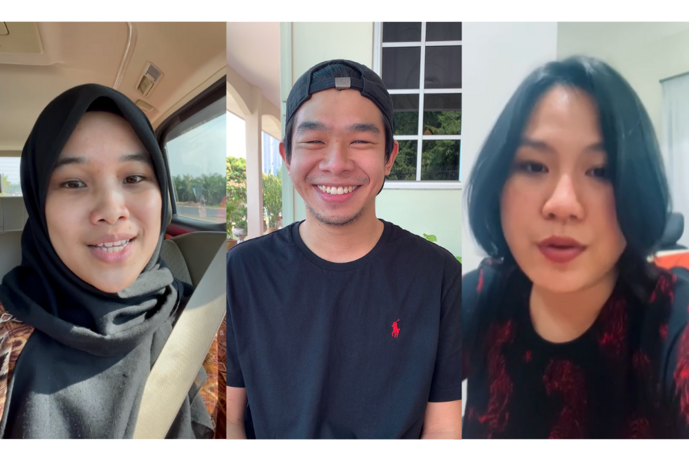 Rus Mezani, Adam and Eleda when talking to Sinar Daily yesterday via videocall. 