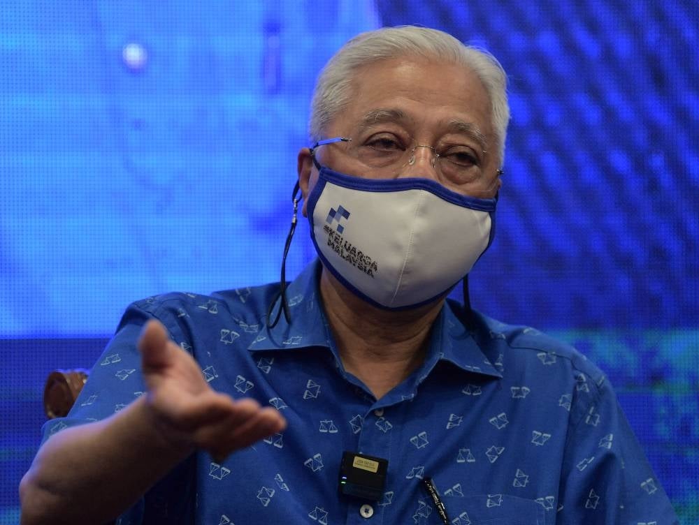 Prime Minister Datuk Seri Ismail Sabri Yaakob during a press conference after attending a meet-and-greet programme with Ledang Barisan Nasional (BN) election machinery in Tangkak, Johor, today. - BERNAMA