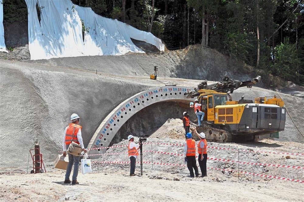 Construction site of the East Coast Rail Link (ECRL) project in Bentong, Pahang, - BERNAMA
