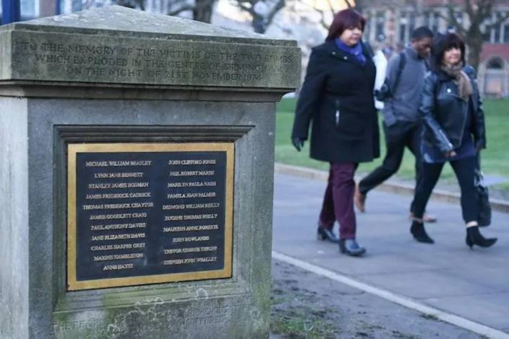 A total of 21 people were killed in the bombings of two pubs in the city, which were blamed on the Irish Republican Army. - AFP