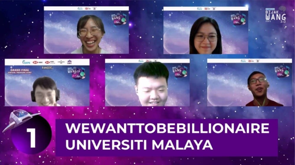 WeWantToBeBillionaire team from Universiti Malaya which won the top prize, bringing home RM5,000.