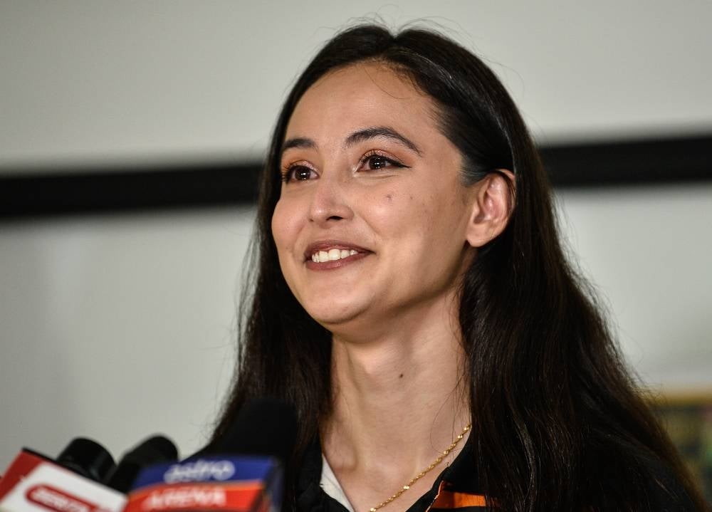 National artistic gymnastics Farah Ann Abdul Hadi during a special press conference regarding her retirement in gymnastics on Monday. - BERNAMA