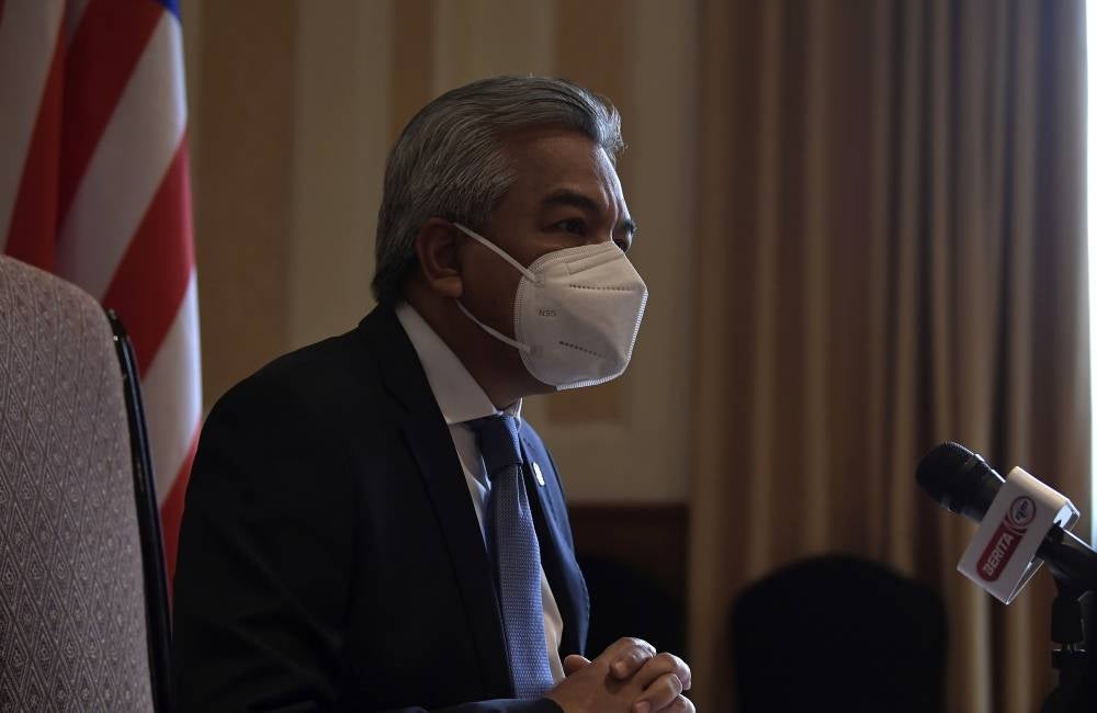 Foreign Ministry deputy secretary-general Datuk Amran Mohamed Zin in a press conference on Prime Minister Datuk Seri Ismail Sabri Yaakob's three-day official visit to Vietnam. - BERNAMA