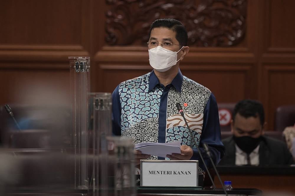 Senior Minister cum International Trade and Industry Ministry Datuk Seri Mohamed Azmin Ali during the debate on the motion of thanks for the Royal Address at the Dewan Negara, today. -BERNAMA