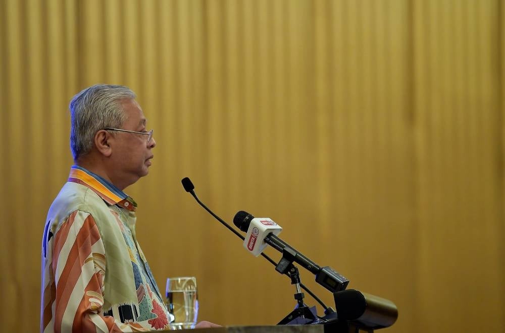 Prime Minister Datuk Seri Ismail Sabri Yaakob addressed the Keluarga Malaysia Gathering with Malaysians in conjunction with the Prime Minister's Official Visit to Doha, Qatar, last night. - BERNAMA