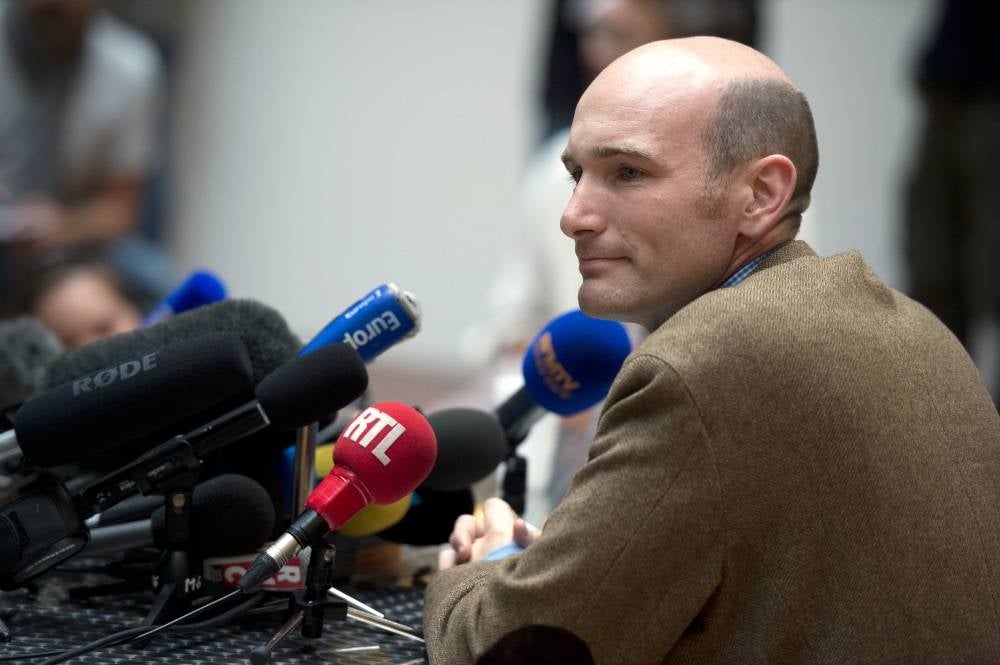French journalist Nicolas Henin during a September 2014 press conference in Paris. - AFP