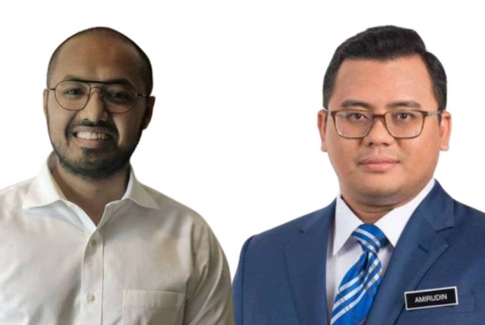EX-Perak PKR chairman Farhash Wafa Salvador Mubarak (left) to face Selangor Menteri Besar, Datuk Seri Amirudin Shari, for the PKR Gombak Branch chief position in the 2022 party polls.