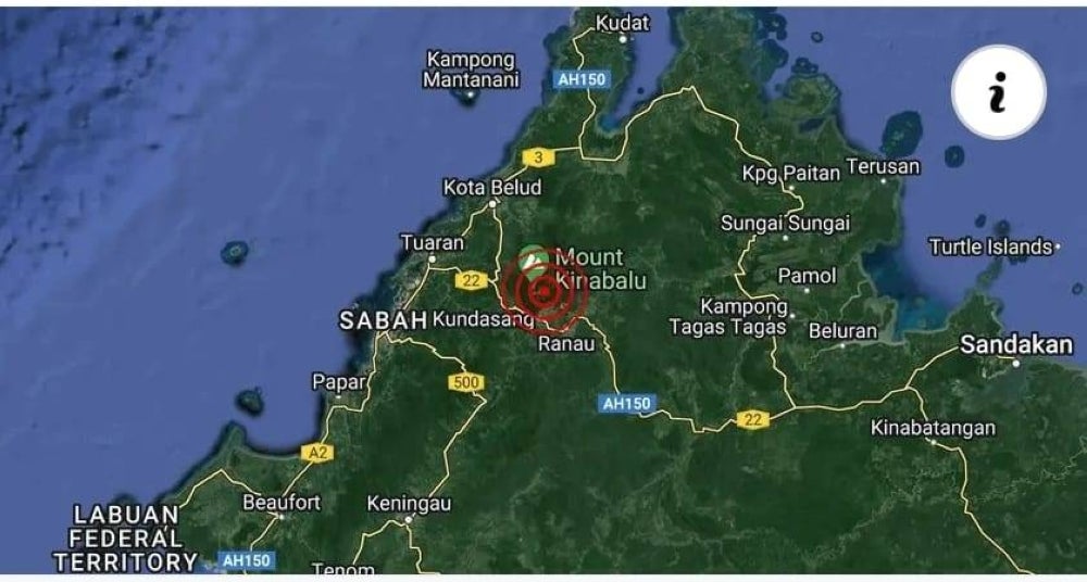 Tremors were also felt in Ranau, but there was no tsunami threat to the country.
