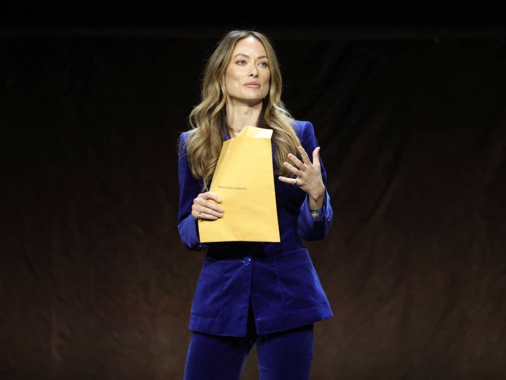 Olivia Wilde speaks onstage during CinemaCon 2022 on April 26, 2022 - AFP