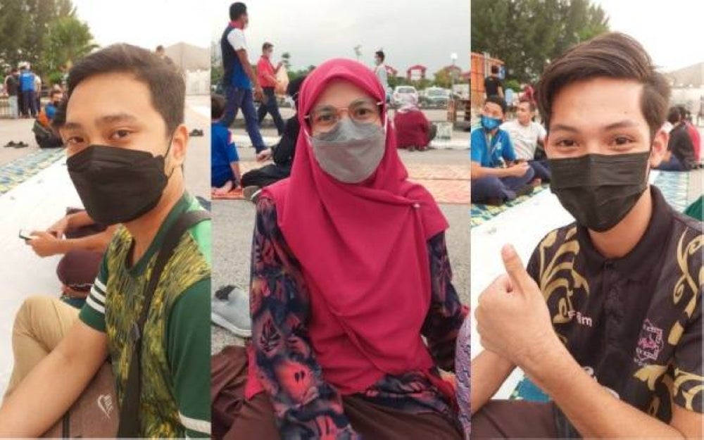 (From left) Muhammad Wa’ie, Fadhilah Hanim and Muhammad Fahimullah