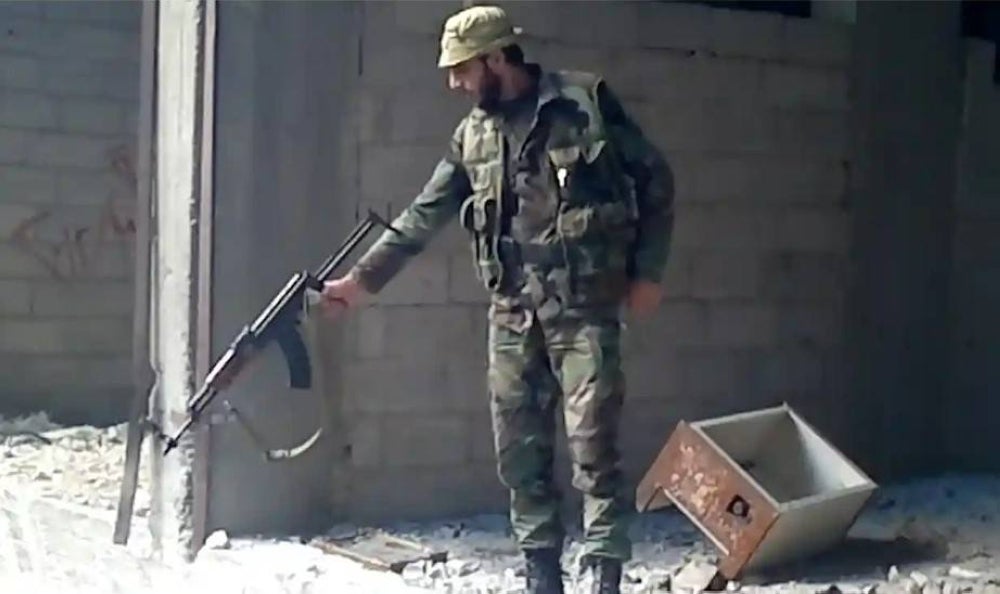 A screenshot from the video of the Tadamon massacre resurfacing online.