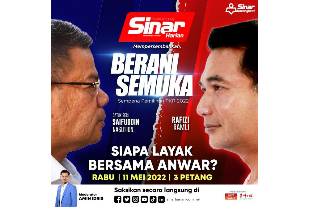 The ‘Pentas Berani Semuka’ programme organised by Sinar Harian starts at 3pm tomorrow and will be aired live across all of Sinar Harian’s platforms.