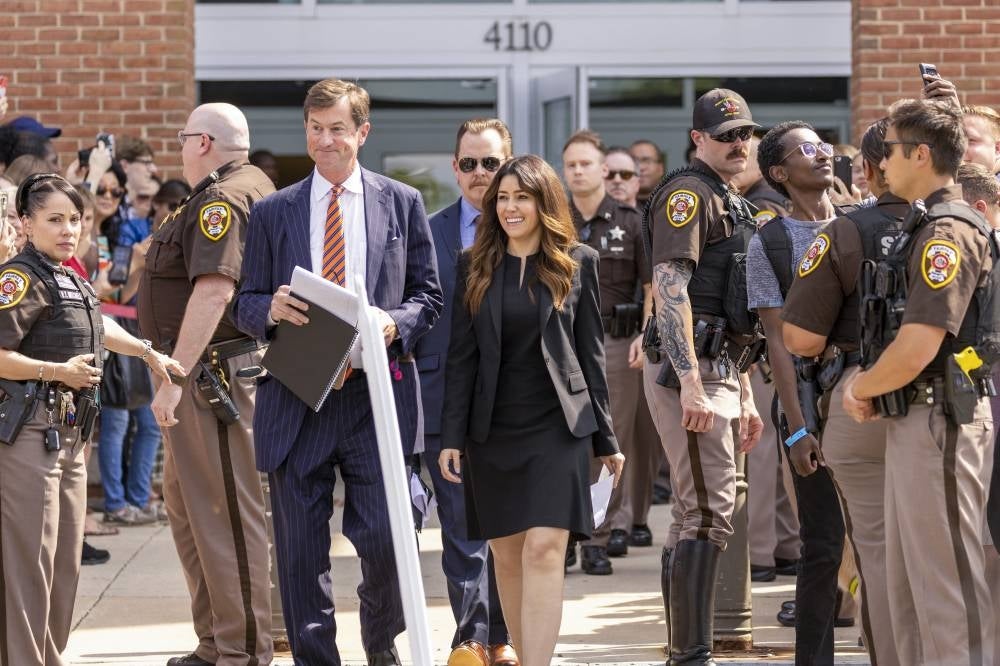 FAIRFAX, VIRGINIA - JUNE 01: Ben Chew and Camille Vasquez, attorneys for US actor Johnny Depp, arrive to speak to reporters outside the Fairfax County Circuit Courthouse on June 01, 2022 in Fairfax, Virginia. A US jury found Wednesday that US actress Amber Heard had made defamatory claims of abuse against her ex-husband Johnny Depp, and awarded him $15 million in damages. Tasos Katopodis/Getty Images/AFP (Photo by TASOS KATOPODIS / GETTY IMAGES NORTH AMERICA / Getty Images via AFP)