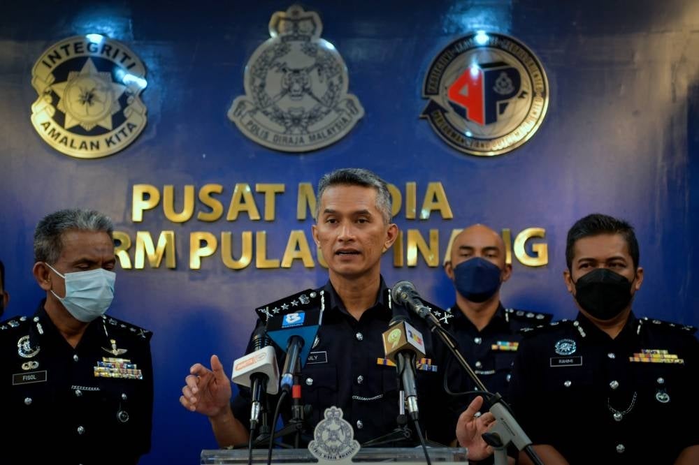 Penang police chief Datuk Mohd Shuhaily Mohd Zain during a press conference at the state Contingent Police Headquarters, today. - BERNAMA