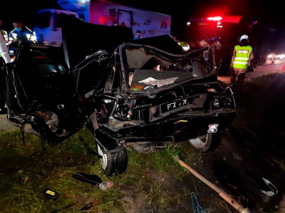 Kampar district police chief Supt Mohamad Nazri Daud said Nurqalesya Adriana Jaafar, 12, died at the scene while her brother Muhammad Saiful Amry, nine, died while receiving treatment at the Tapah Hospital. - Photo courtesy of PDRM