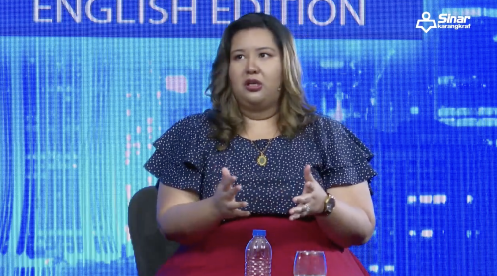 Anthropologist and Gender Studies lecturer Dr Vilashini Somiah during Sinar Daily's talk show Wacana English Edition entitled “Women: Not Born To Be Leaders?”, today.