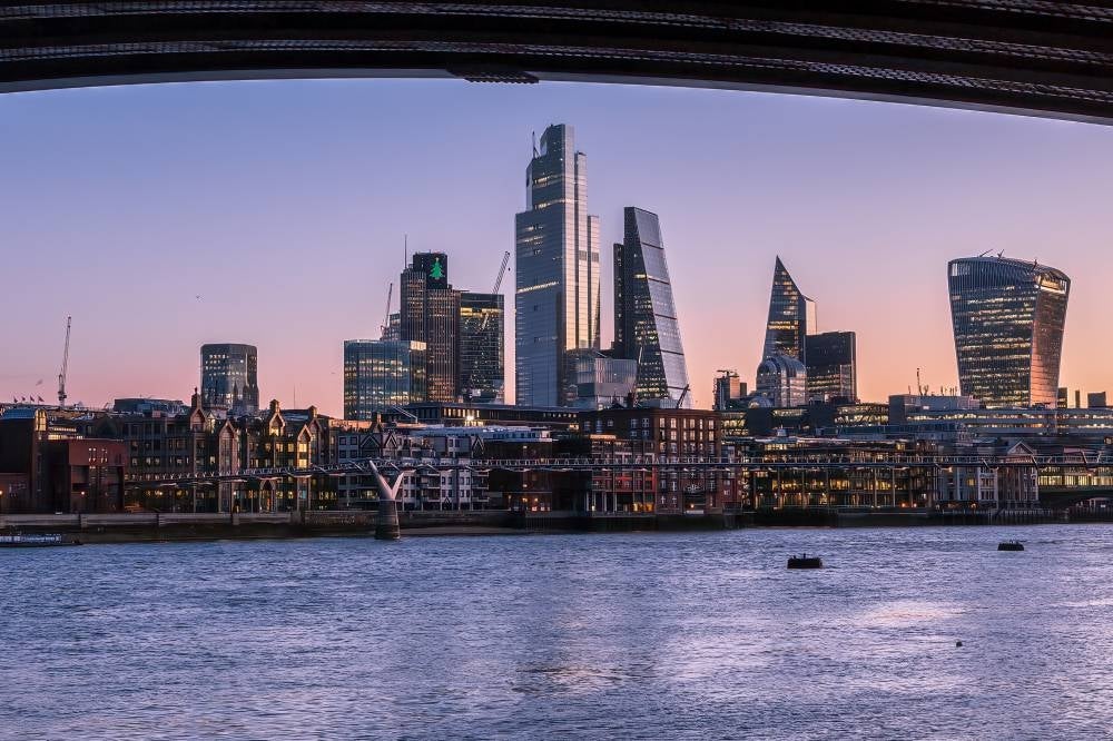 The London skyline and skyscrapers, from across the River Thames. (Source: 123rf)