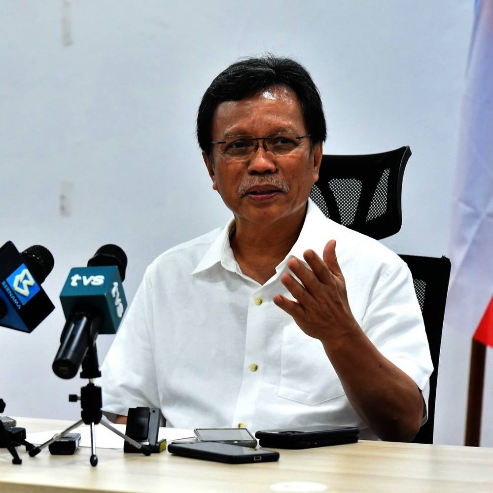 Parti Warisan president Datuk Seri Mohd Shafie Apdal during a press conference at his office in Kolombong, Kota Kinabalu.
