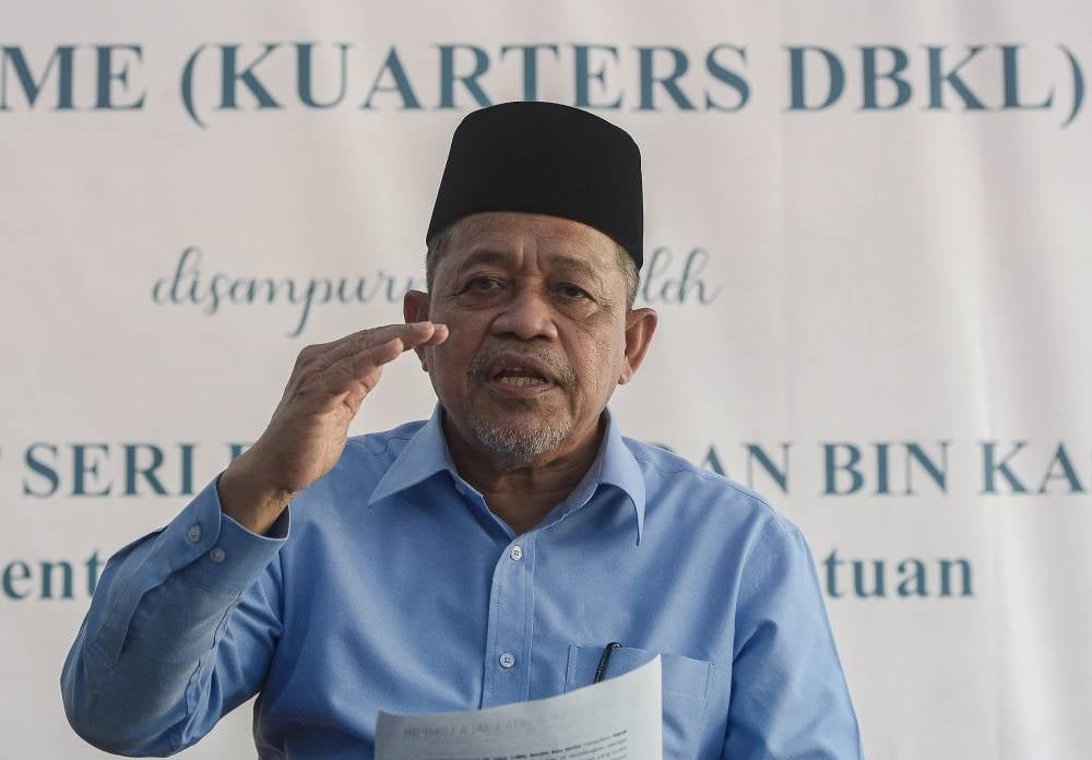Federal Territories Minister Datuk Seri Dr Shahidan Kassim during a press conference after the ground-breaking ceremony for the building of DBKL staff quarters in Sentul, today. - BERNAMA