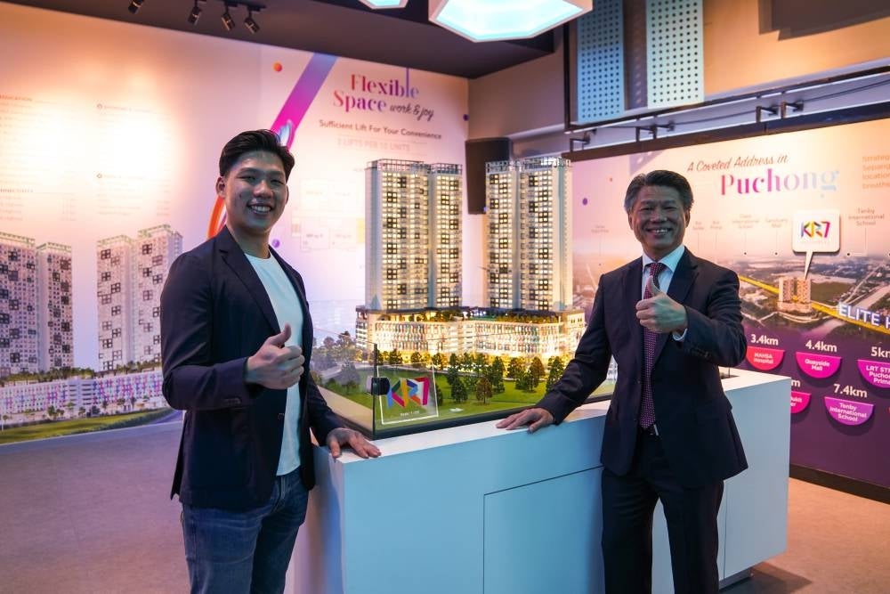 Masteron Group of Companies director Choy Kin Mann (left) and the group's executive director Datuk Choy Wai Hin (right) at the launch of Masteron’s newest property offering, KR7 Residences.