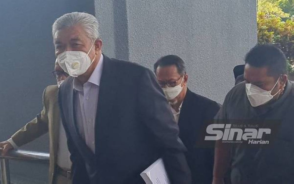 Datuk Seri Dr Ahmad Zahid Hamidi at the Kuala Lumpur Courts Complex, on Tuesday.