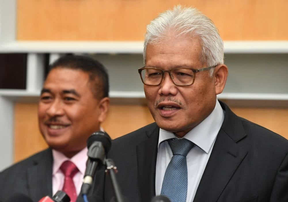 Hamzah said that he has yet to receive a letter from Mohamaddin regarding his announcement to quit the party. Photo: BERNAMA