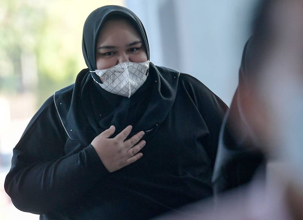 Rumah Bonda founder Siti Bainun Abd Razali at the Kuala Lumpur Courts Complex, today, for her trial on two charges of neglecting and abusing Bella, to the point of causing the victim to suffer physical and emotional injuries. - BERNAMA