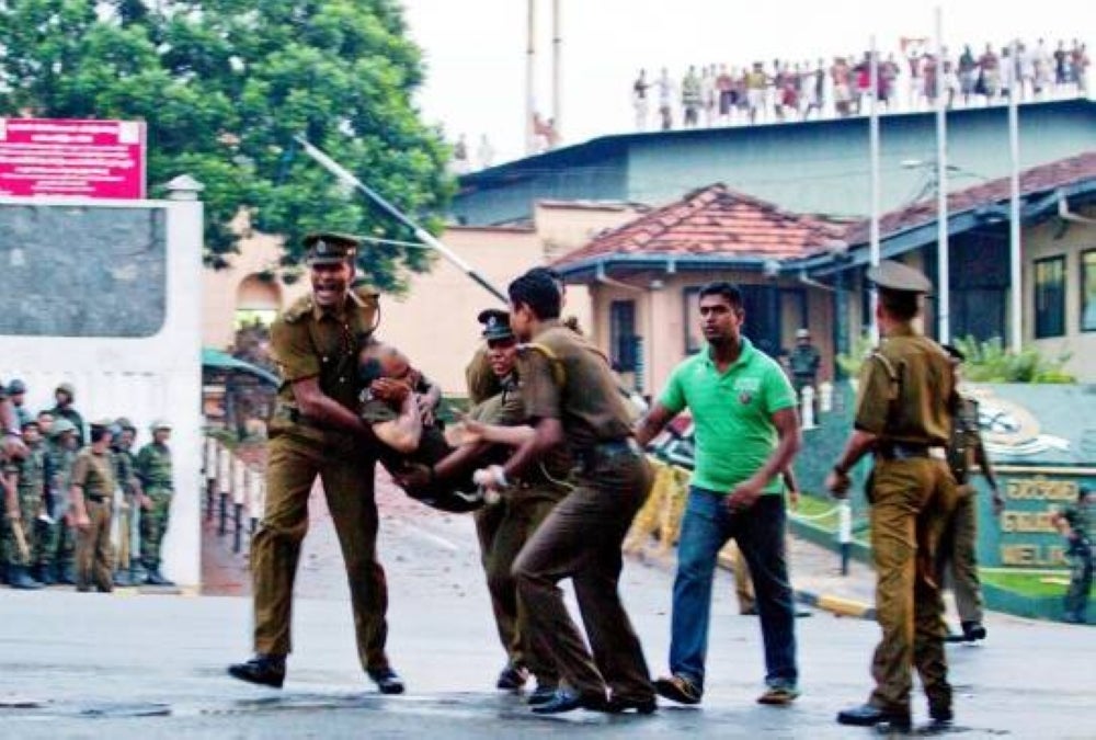 Police spokesman Nihan Thalduwa said the army and an additional police force have been deployed to the Kandakadu rehabilitation centre to bring the situation under control, and a hunt has been launched for the escaped inmates. Pic from Indiatimes