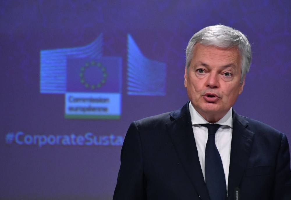 A file photo European Commissioner for Justice Didier Reynders at the EU headquarters in Brussels on Feb 23, 2022. (Photo by JOHN THYS / AFP)