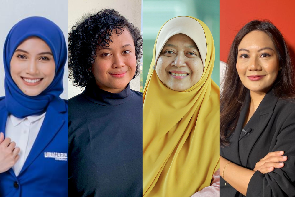 Izza (most right) will moderate a panel discussion on abortion with panelists Dr Harlina (second right), Fara (second left) and Maisara (most left).
