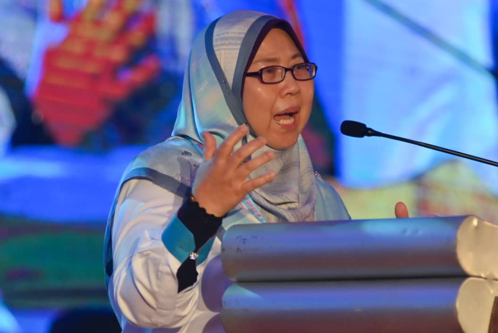 Wanita PKR chief Fuziah Salleh during at PKR’s 16th National Congress at Ideal Convention Centre Shah Alam (IDCC), today. Photo by Asril Aswandi
