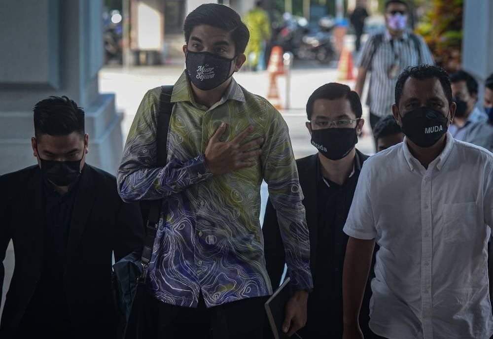 Syed Saddiq is alleged to have misused property for himself, namely RM120,000 from the Maybank Islamic Bhd account belonging to Armada Bumi Bersatu Enterprise. - Bernama Photo