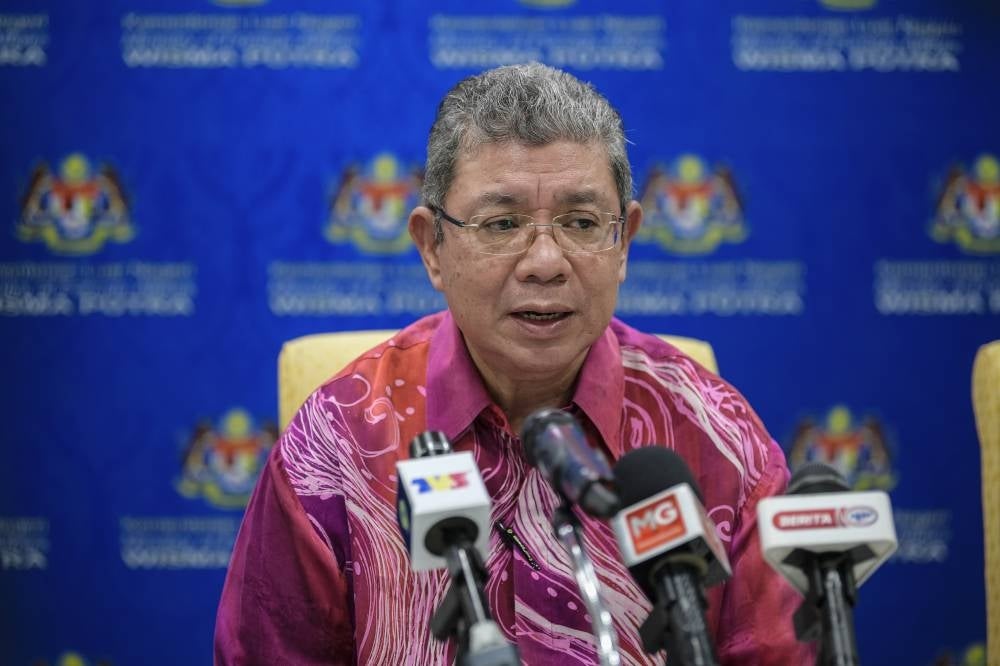 Foreign Minister Datuk Seri Saifuddin Abdullah during a press conference after the 55th Asean Day celebrations at the Special Malaysia Disaster Assistance and Rescue Team (Smart). - BERNAMA 