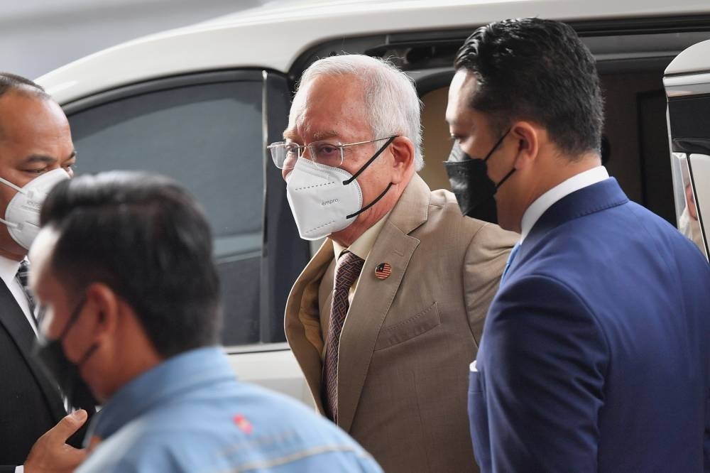 Datuk Seri Najib Razak at the Kuala Lumpur Courts Complex. - Photo: BERNAMA