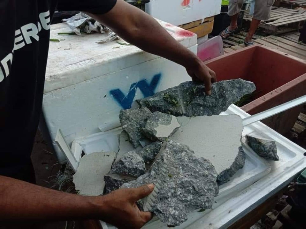 One of the multiple pieces of concrete had fell off the LRT3