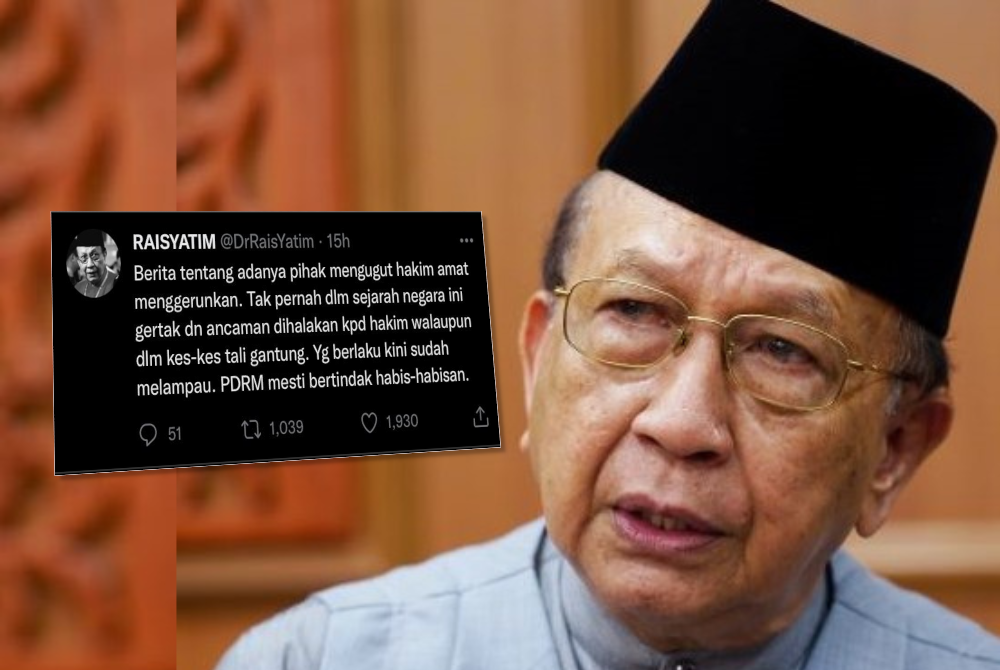 Dewan Negara president Tan Sri Rais Yatim said the recent threats made against Chief Justice Tun Tengku Maimun Tuan Mat are overboard and unprecedented.